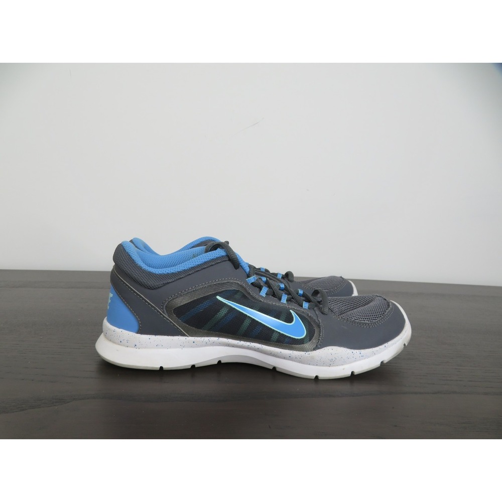 Nike Flex Trainer 4 Shoes Womens 7.5 Gray Blue Running Sneakers 643083-005
